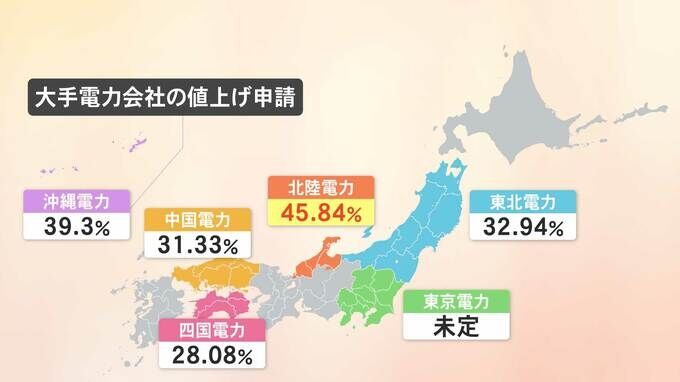 北陸電力 来年4月から45%値上げ 経産省に申請 大手電力会社で最大