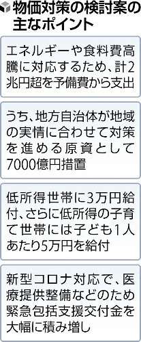 物価高対策に2兆円超、LPガス補助は「推奨事業」に…低所得世帯に一律3万円