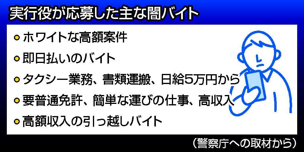 闇バイト、募集の手口巧妙化　送迎や引っ越し装う―「応募しないで」呼び掛け・警察当局