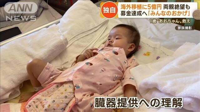 1歳女児の海外心臓移植　“5億円”募金達成へ…医師訴え「臓器提供に理解を」