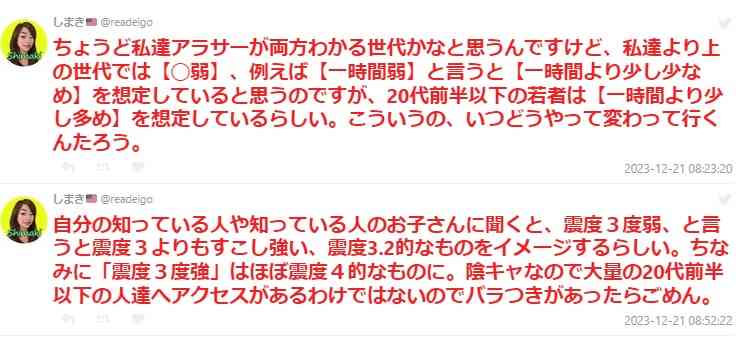 最近の若者は「1時間弱」を「1時間より少し多め」と理解しているらしい「もう【○弱】使えない…」