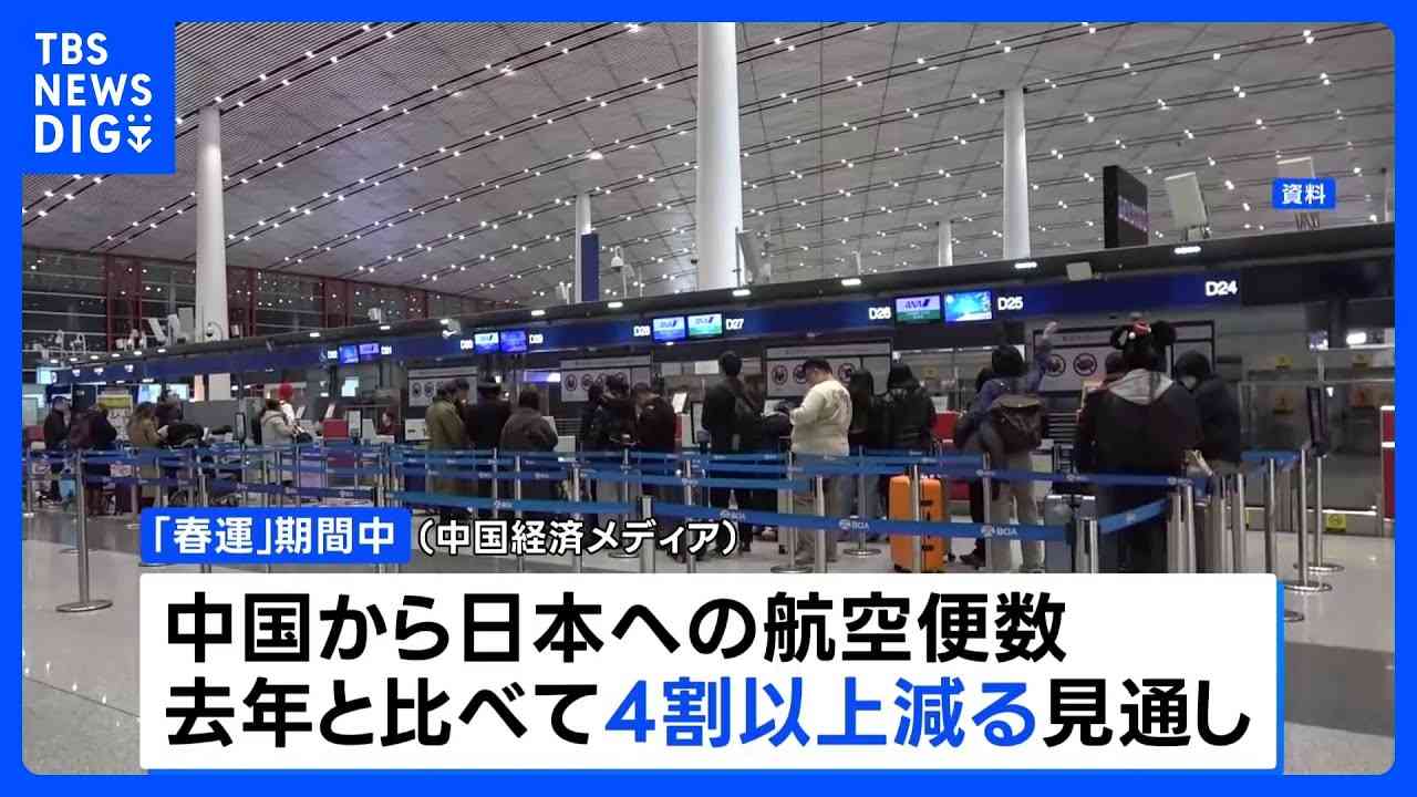 中国「春節」の連休　日本への航空便が4割以上減る見通し