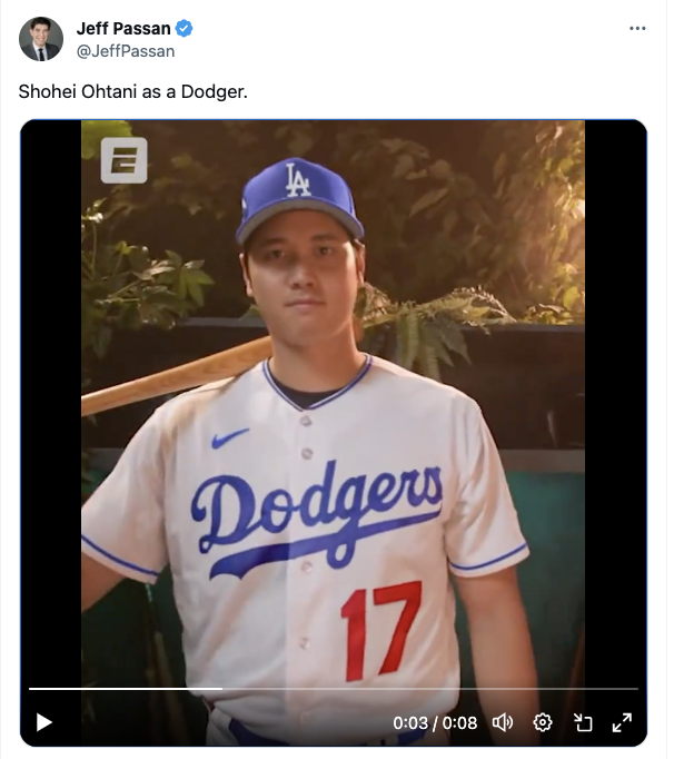 大谷翔平、ドジャースと10年総額1014億円で契約合意　メジャー史上最高額、本人発表