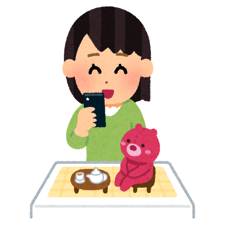 飲食店でぬい撮り