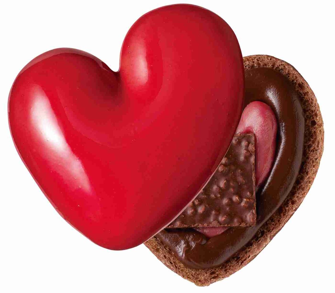 ミスド×ピエールマルコリーニ、第2弾は非対称のハート型ドーナツ「クールココロ フランボワーズ」「クールココロ キャラメルサレ」