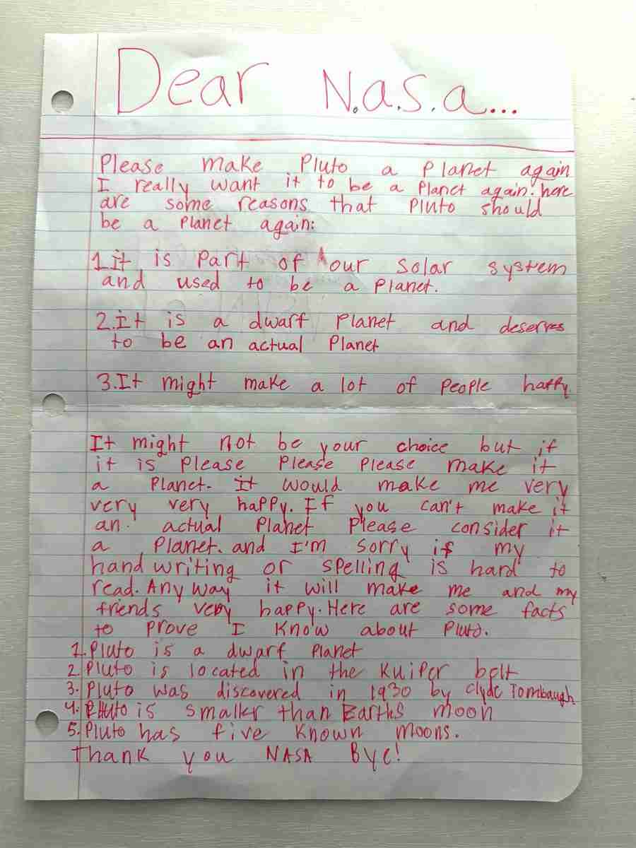 冥王星を惑星に戻して！10歳少女の手紙がNASAを動かす
