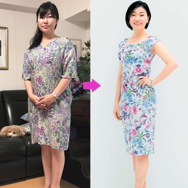 ボディコンワンピを着てスーパーに買い物へ！40代美女が17kgのダイエットを成功させた秘密