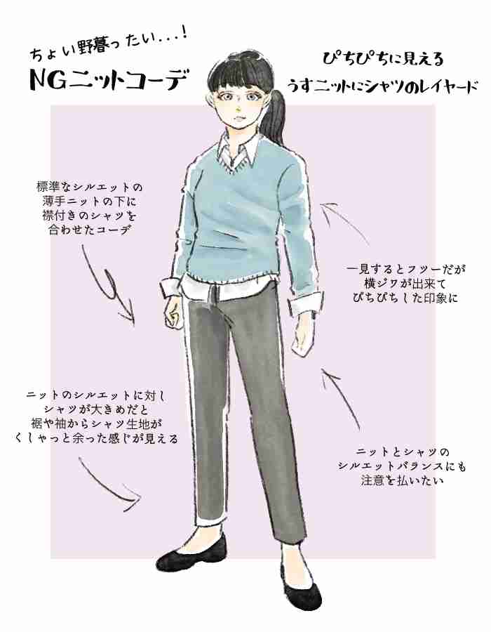 寒い日に「ニットでダサ見えしてる人」の特徴。スッキリ見えて体温調節もしやすい“着方の正解”は