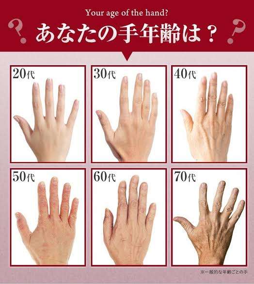 手が実年齢よりかなり上