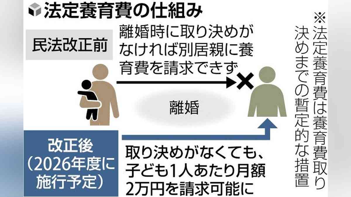 「法定養育費」子ども１人あたり月２万円決定…来年４月以降の離婚が対象