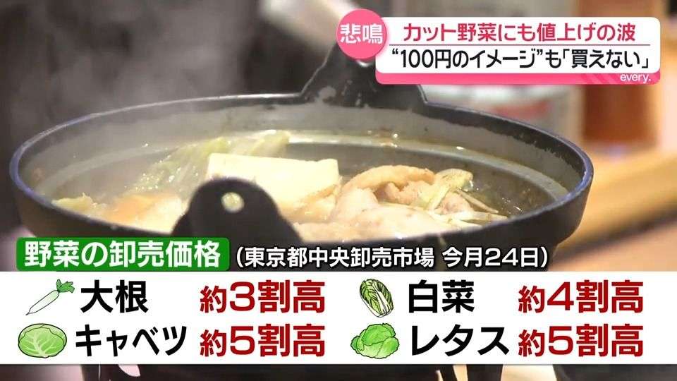 【高騰】「カット野菜」にも値上げの波「手のつけようがない」付け合わせの野菜ナシ検討も…