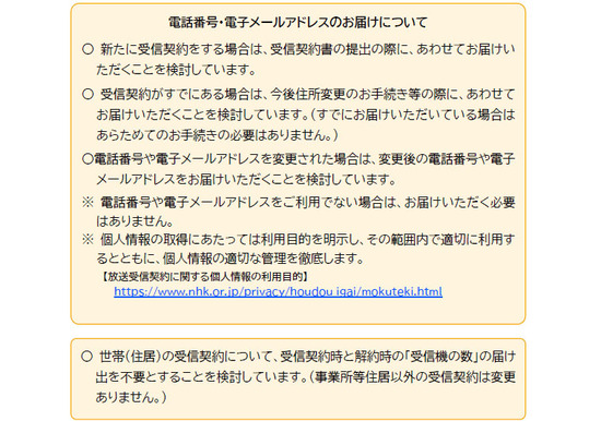 ＮＨＫ「今後は各世帯の電話番号とメールアドレスを提出を必須にするから覚悟しろよ」