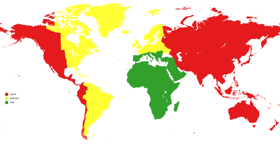 【画像】枢軸国が勝った世界の地図がこちらｗｗｗｗ