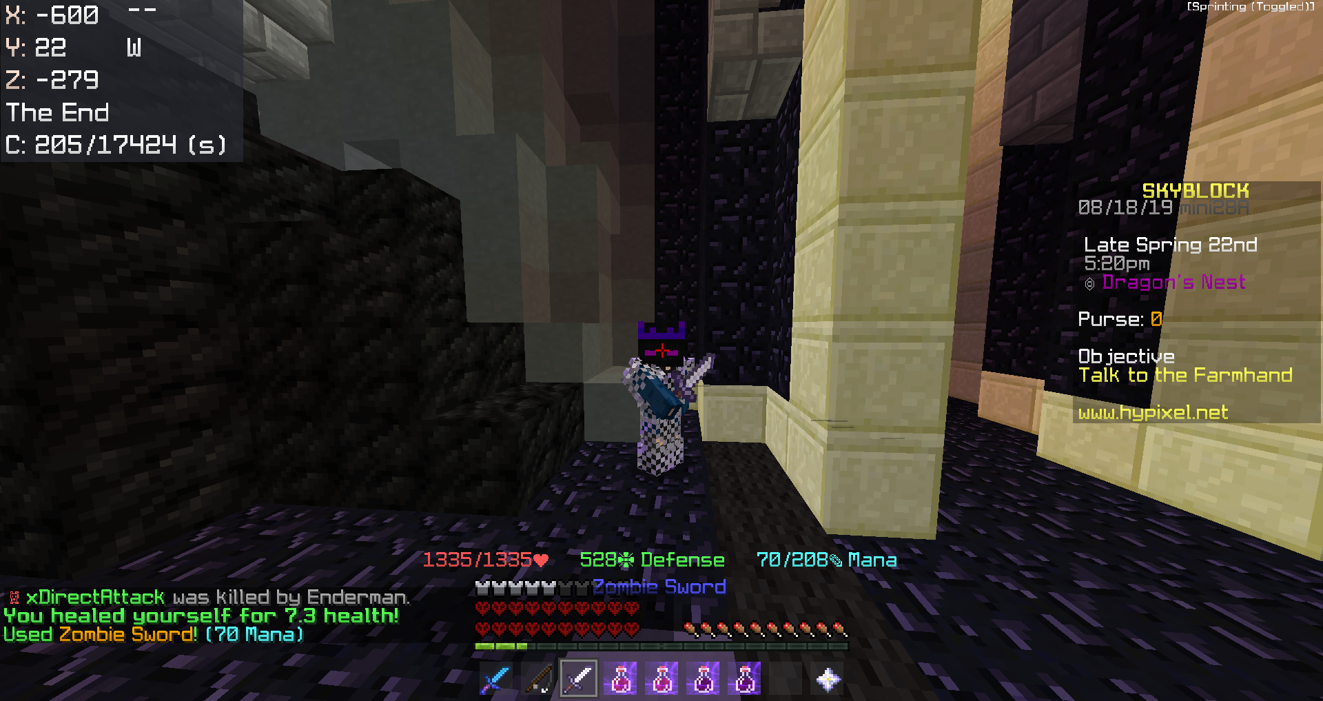 Skyblock攻略４０ Zealot狩りでお金を稼ごう 失敗編 Hypixel Skyblockの歩き方