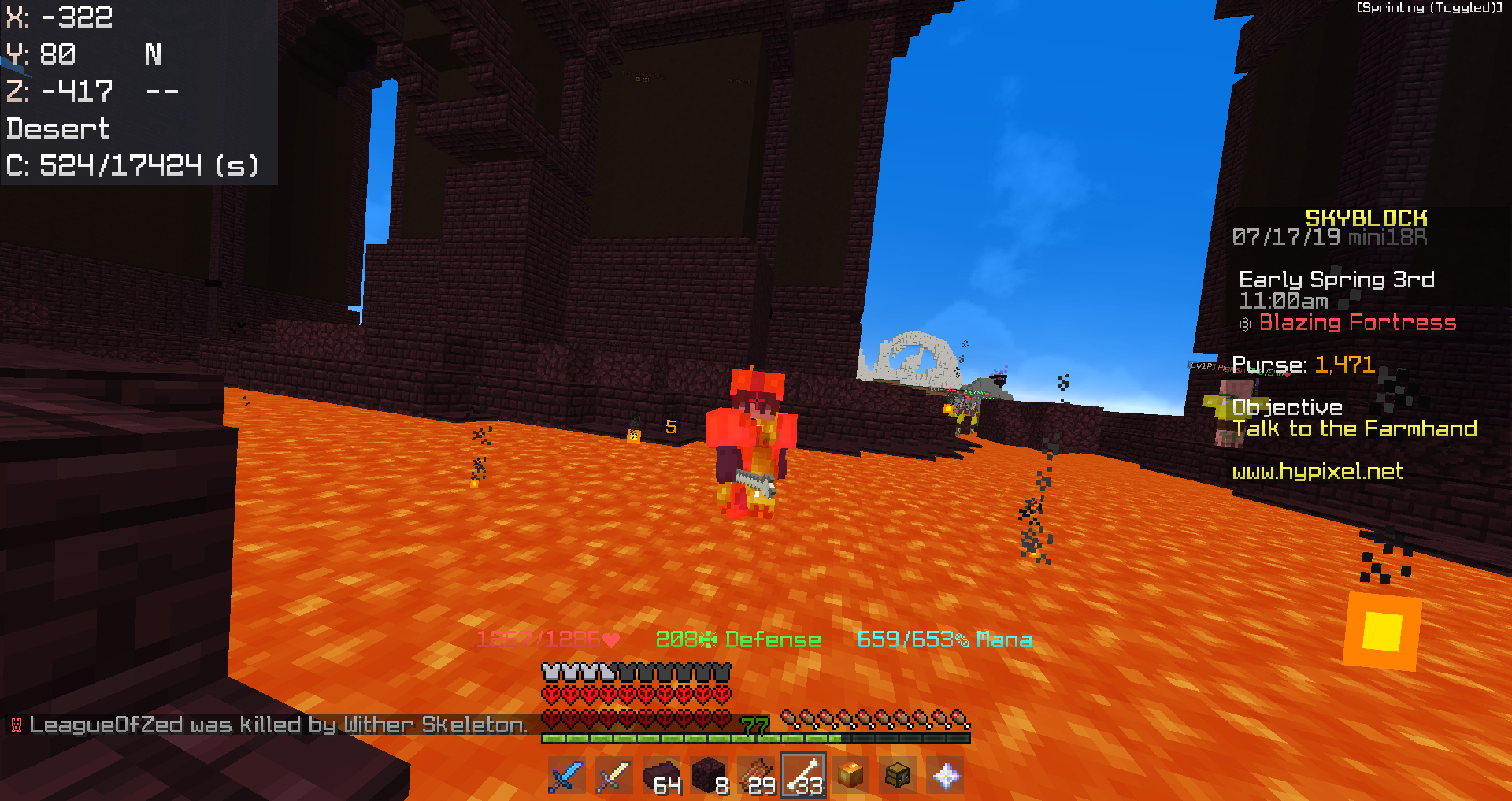 Skyblockアイテム情報４３ Fireとlavaの違い Hypixel Skyblockの歩き方