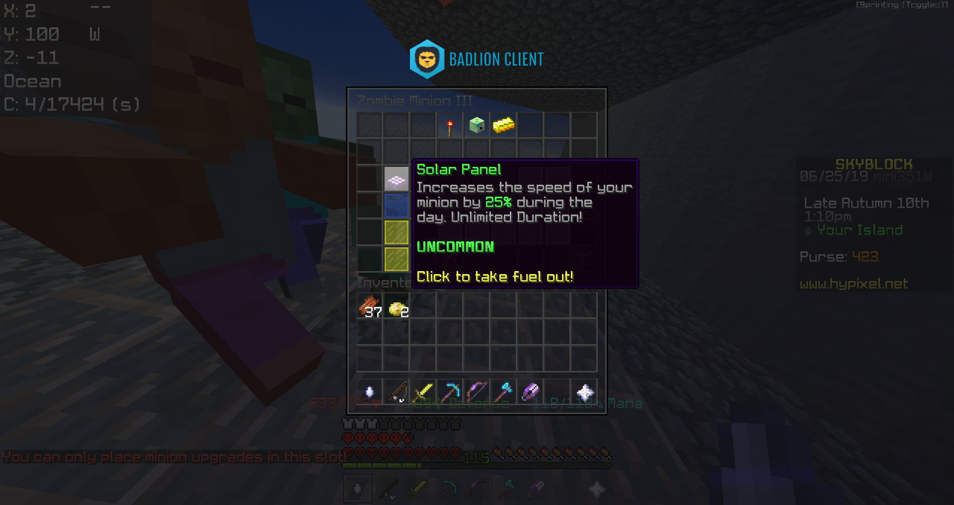 Skyblockアイテム情報１５ 朝限定の無限燃料 Hypixel Skyblockの歩き方