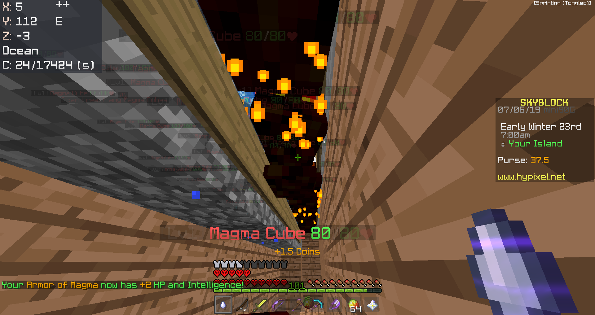 Skyblock装備情報３３ 頭がよくなるマグマ装備 Hypixel Skyblockの歩き方