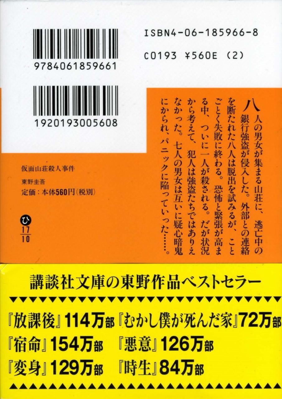 仮面山荘殺人事件 東野圭吾 徒然なる日常