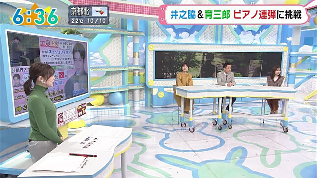 澤田有也佳アナ　ニットの胸元がクッキリ！