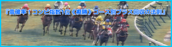 的中率87.6％,回収率125.2％!!『高確率！コンピ指数1位《複勝》コース別プラス回収の法則』買い目配信(11月末まで)