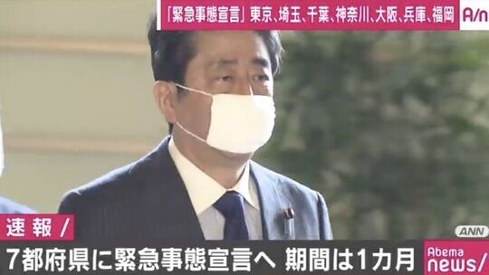 「緊急事態宣言」あすにも宣言へ　7都府県で1か月程度　プロ野球8球団が本拠地（広島は含まれず）