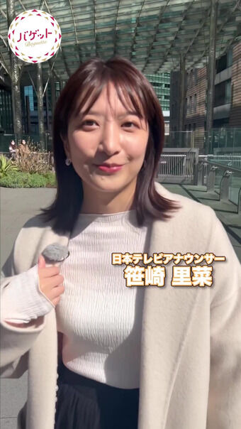 笹崎里菜アナ　透け透け衣装で胸元クッキリ！！【GIF動画あり】