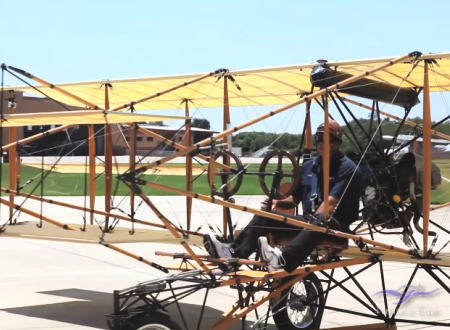 ライト兄弟の時代の航空機「カーチス・プッシャー」で飛んでみた。離陸から着陸まで。