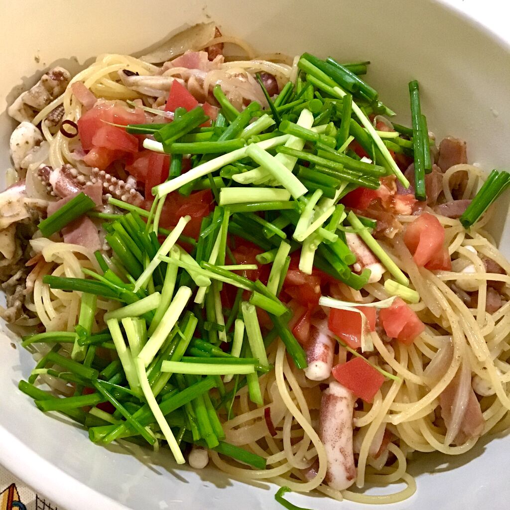 お刺身を食べた翌日のブランチにイカのゲソわたパスタ グルテンフリー生活もっとおいしく たのしく グルフリ