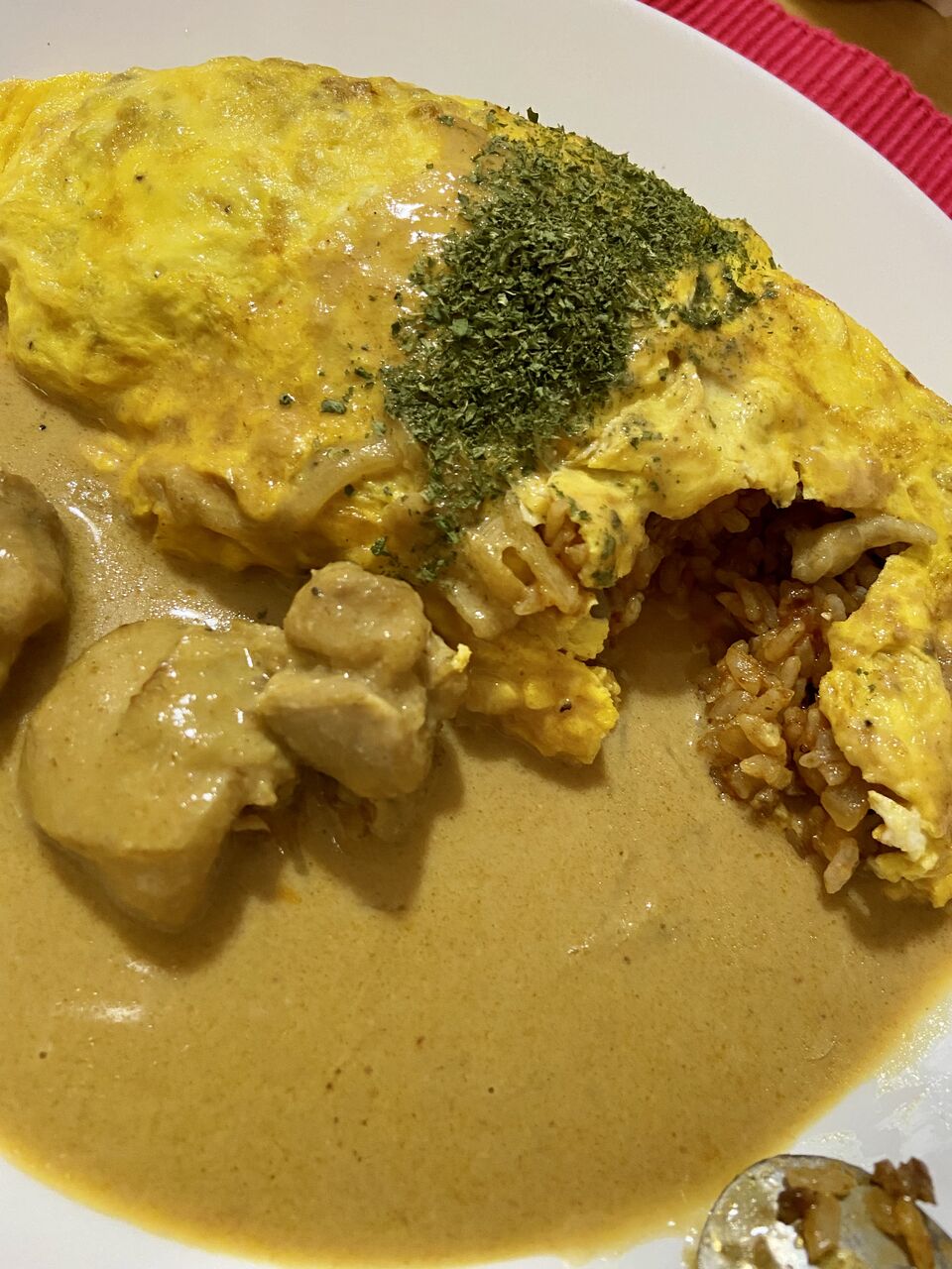 オムライスバターチキンはライスもドリンカレーで味付けしたwカレーオムライス グルテンフリー生活もっとおいしく たのしく グルフリ