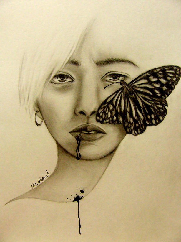 鉛筆画 Pieces Of You 自画像 Broken 鉛筆画 Pieces Of You 自画像 Broken