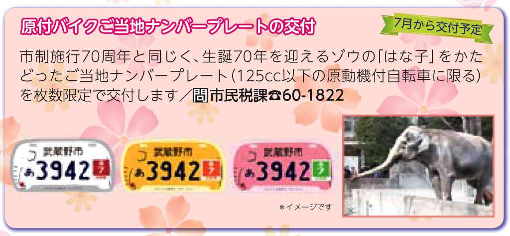 武蔵野市 ゾウのはな子の原付ご当地ナンバー交付へ 武蔵野市議 川名ゆうじ Blog 武蔵野市 ゾウのはな子の原付ご当地ナンバー交付へ 武蔵野市議 川名ゆうじ Blog