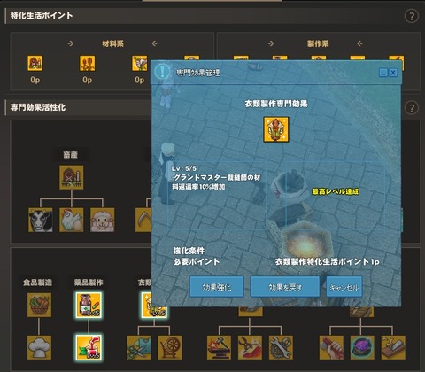 衣類特化完了