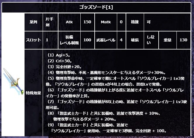 いい感じのエンチャントが付けば超優秀 クローヴィルさんち