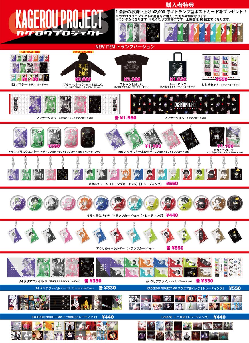 カゲロウプロジェクト カゲプロ トランプカード 抽選品 キド