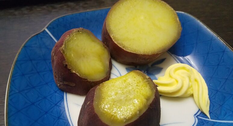 ふかし芋で朝ごはん シルクスイートが美味しかった たまに贅沢 のんびり節約生活 ふかし芋で朝ごはん シルクスイートが美味しかった たまに贅沢 のんびり節約生活