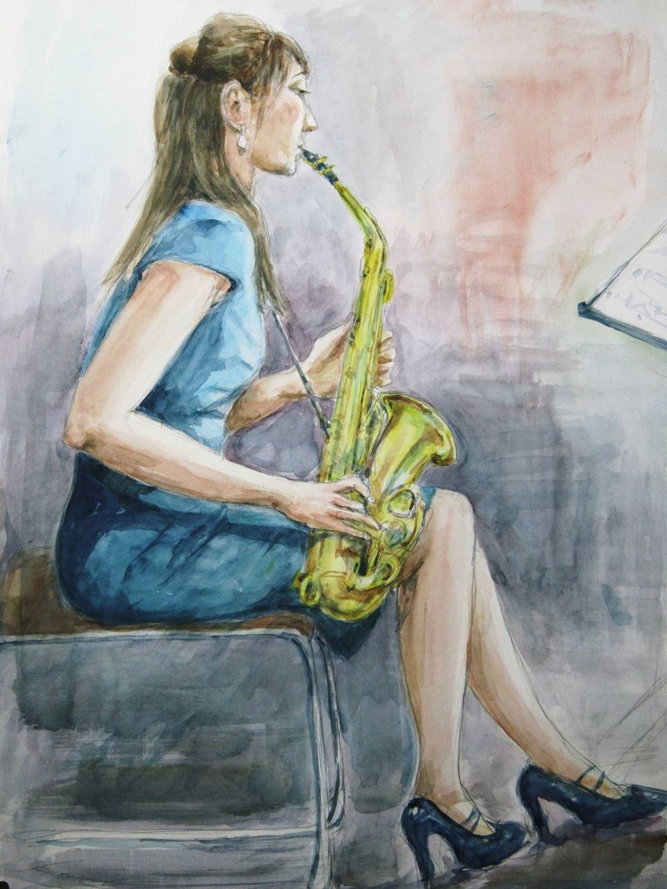 福袋 大丸 サックス油絵 絵画