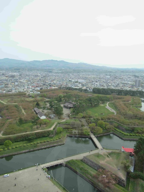 五稜郭タワー展望台より函館市内を臨む