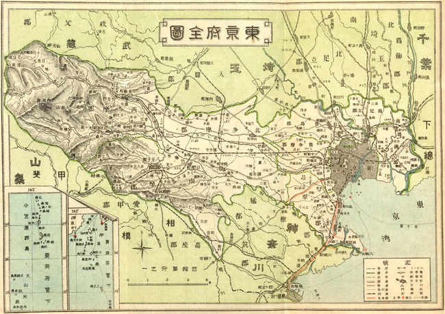 【画像】1910年の東京府全図ｗｗｗ