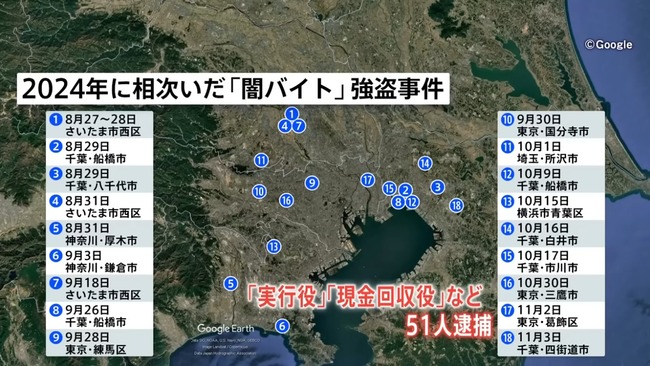 首都圏で起きた「連続闇バイト強盗事件」指示役の男4人を逮捕