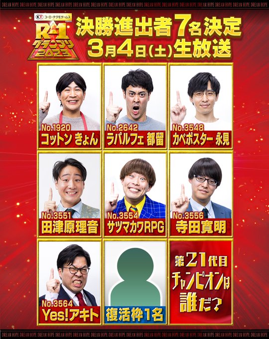 【悲報】 R-1グランプリ決勝進出者、やっぱり夢がない 【悲報】 R-1グランプリ決勝進出者、やっぱり夢がない