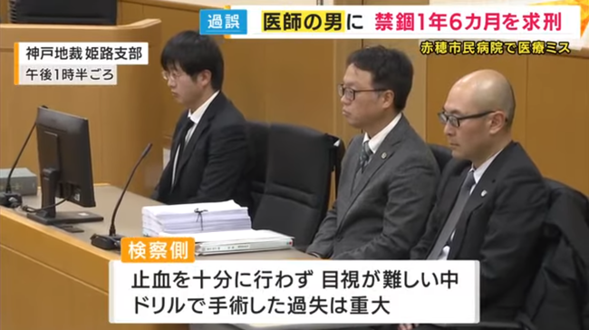 【「竹田くん」裁判】赤穂市民病院・元執刀医の男に禁錮1年6ヶ月を求刑