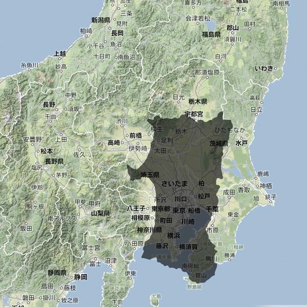 関東に秋田県が落ちてきたら　ひとたまりもない