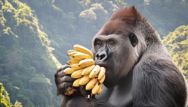 一生バナナをタダでもらえるけど見た目と知能がゴリラになるボタン