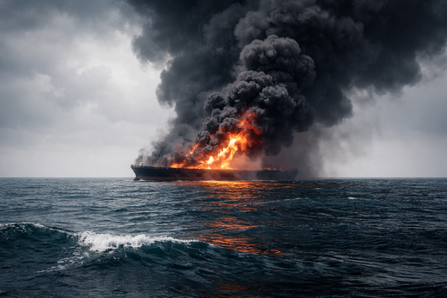 クウェート沖でタンカーが大規模爆発　原油流出事故発生と報道