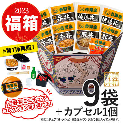 吉野家「2023福箱セット4品9袋+ミニチュアA【冷凍】」
