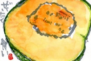 062209 絵手紙メロン