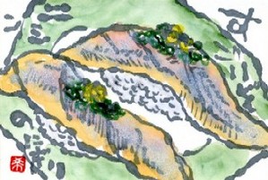 100808 絵手紙ニシン握り