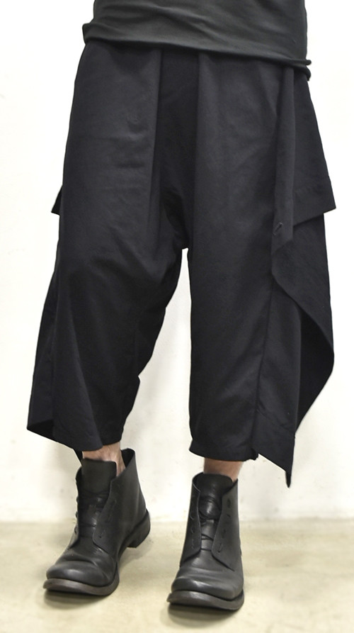 JULIUS wrap pants blk 通販 GORDINI006