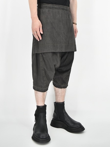 JULIUS[ユリウス] ATTACHED SKIRT CROTCH PANTS -DARK GRAY- アタッチ