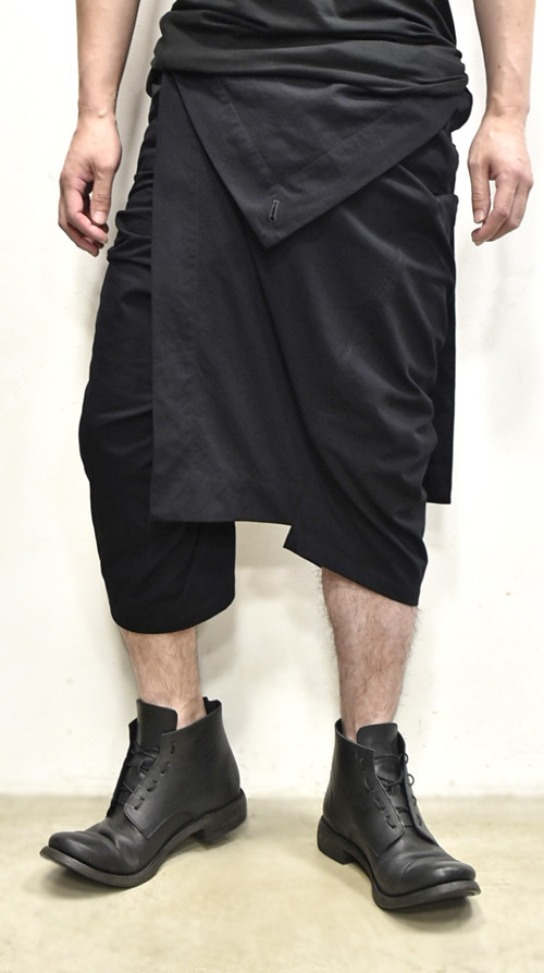JULIUS wrap pants blk 通販 GORDINI005